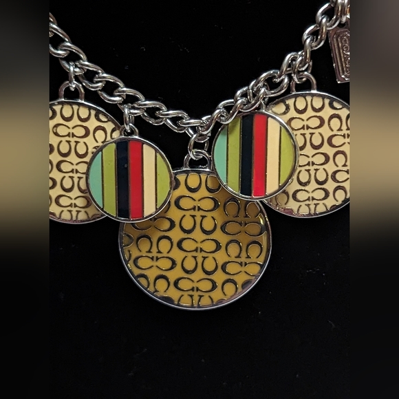 COACH Enamel Logo Charms Chain Necklace and Bracelet Set LNC - Picture 5 of 15